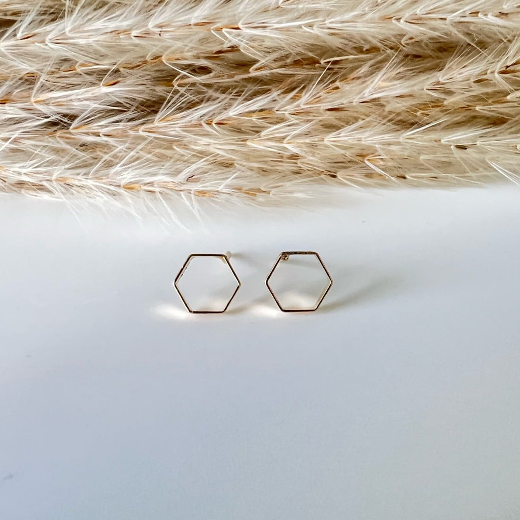 Hexagon Stud Earrings